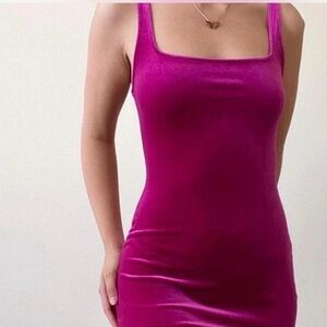 Urban Outfitters Hailey Pink Magenta Velvet Bodycon mini  dress 
size xs